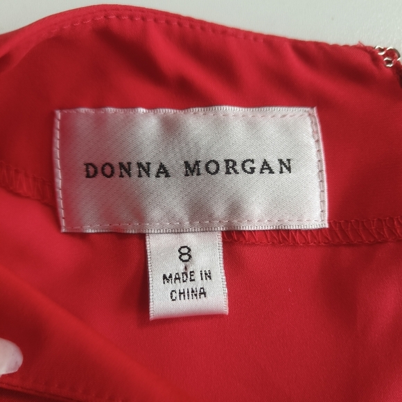 DONNA MORGAN Passion Red Lightweight Dress Sleeveless Loose Bottom Size 8 - Picture 10 of 13